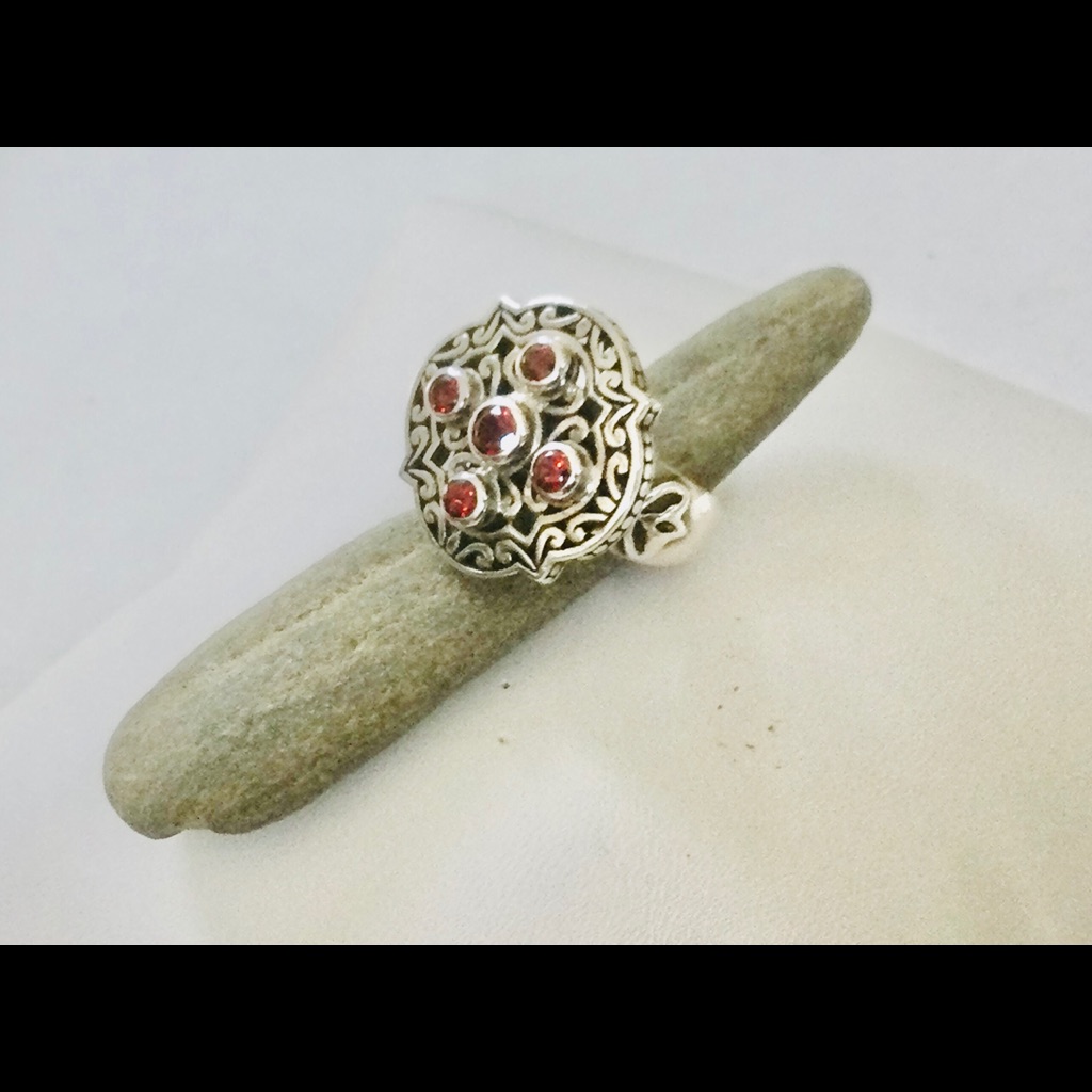 Janice Girardi, Sterling Silver, Garnet Ring.